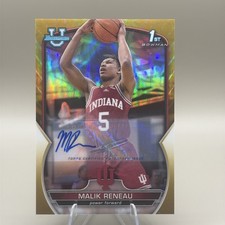 2022-23 Bowman U Chrome Prospect Autographs Gold #82 Malik Reneau /50