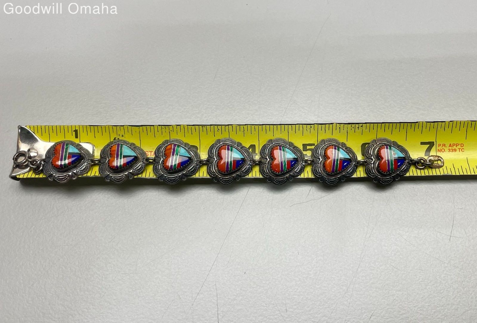 Sterling Silver Running Bear Native American Gems… - image 9