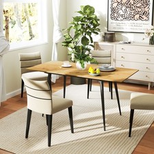 HOMCOM Esstisch ausziehbar 120/160 x 75 cm Küchentisch für 6-8 Personen Natur