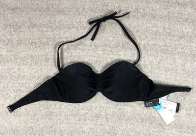 Protest Womens Deelite Bandeau Bikini Top UK 12C EU 38C True Black Foam Cups
