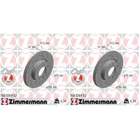 2X Zimmermann Sport Bremsscheiben 286Mm Gelocht Vorne Passend FüR BMW 3 Z3 Z4