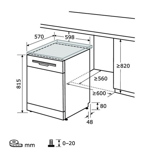 Exquisit GSP6312-030D Standgeschirrspüler, 60 cm breit, 12 Maßgedecke, Aquastopp - Bild 5 von 5