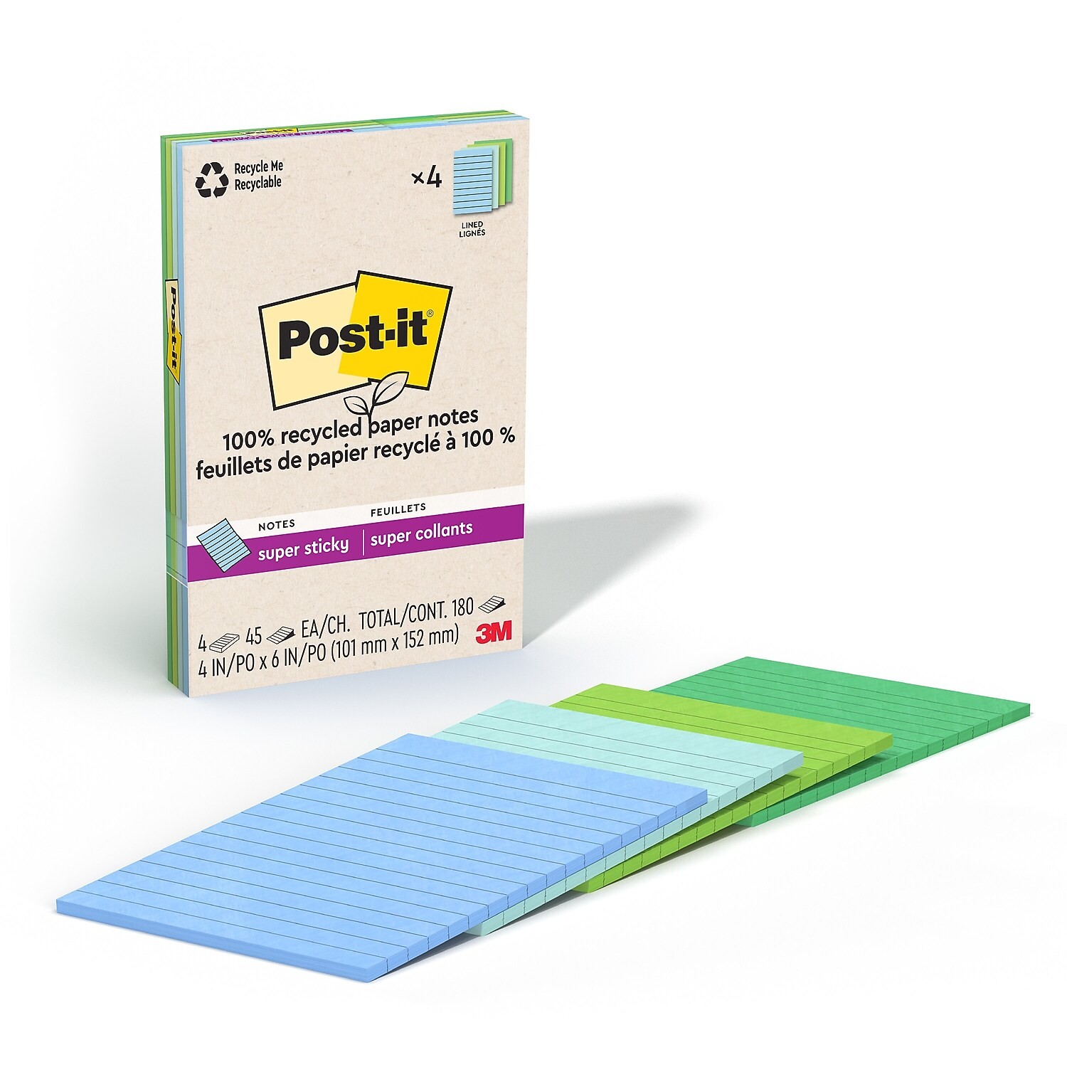 Post-it Recycled Super Sticky Notes 4