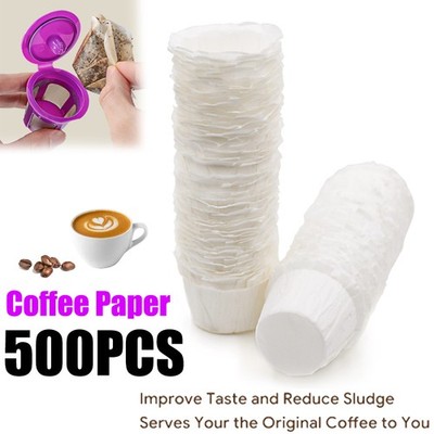 500pc Disposable Filters Paper K-Cup K Carafe Pods For Keurig 2.0 Series Machine