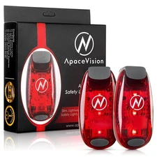 LED Safety Light (2 Pack) - Clip On Strobe/Running Lights for Runners, Dog, B...