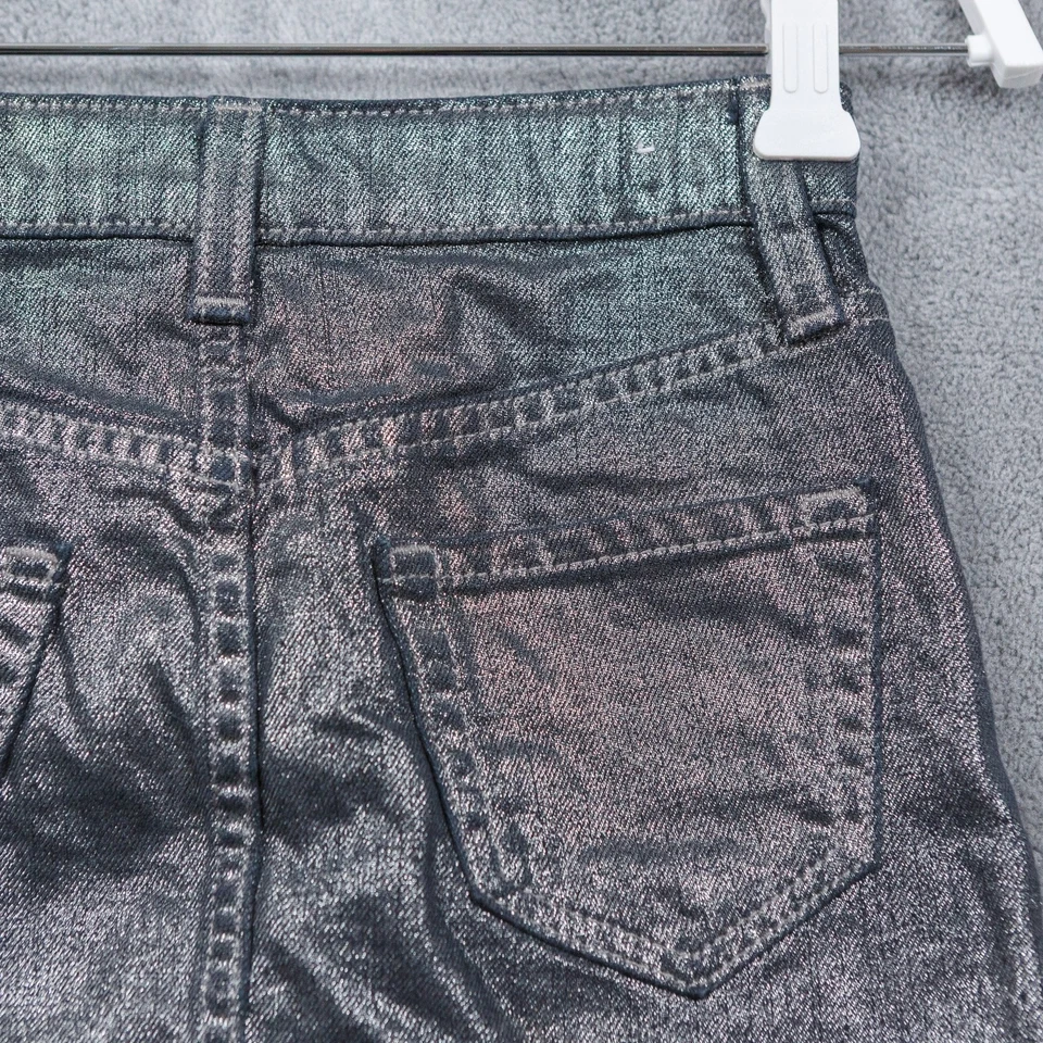 Minifalda vaquera metálica GAP KIDS cintura ajustable azul plata niñas talla 6 Foto 4 de 4