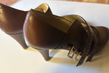 Clarks Dalia Violet Ladies Soft Tan Leather Strappy High Heel Shoes UK 7 D EU 40