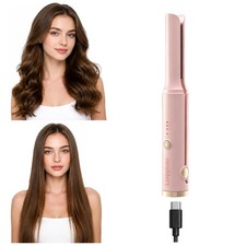 Portable Hair Straightener  Curler 2 in 1, Mini Size, Pink