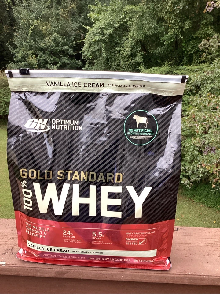 Optimum Nutrition Gold Standard 100 % proteína de suero de leche, helado de vainilla, 5,4 libras Foto 3 de 4