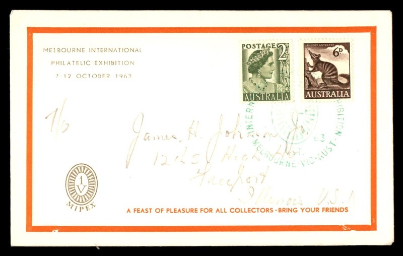 Mayfairstamps Australia 1963 Melbourne international philatelic exhibition Cover
