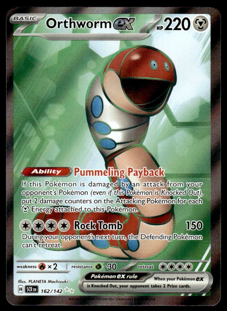 Pokemon TCG SV07: Stellar Crown #162/142 Orthworm ex NM