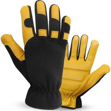 Anti Vibration Gloves Leather Padded Palm Mechanics Small Power Tools S- XXL