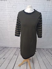 Women’s Marks & Spencer Striped Midi Dress Size 10 Black Mix