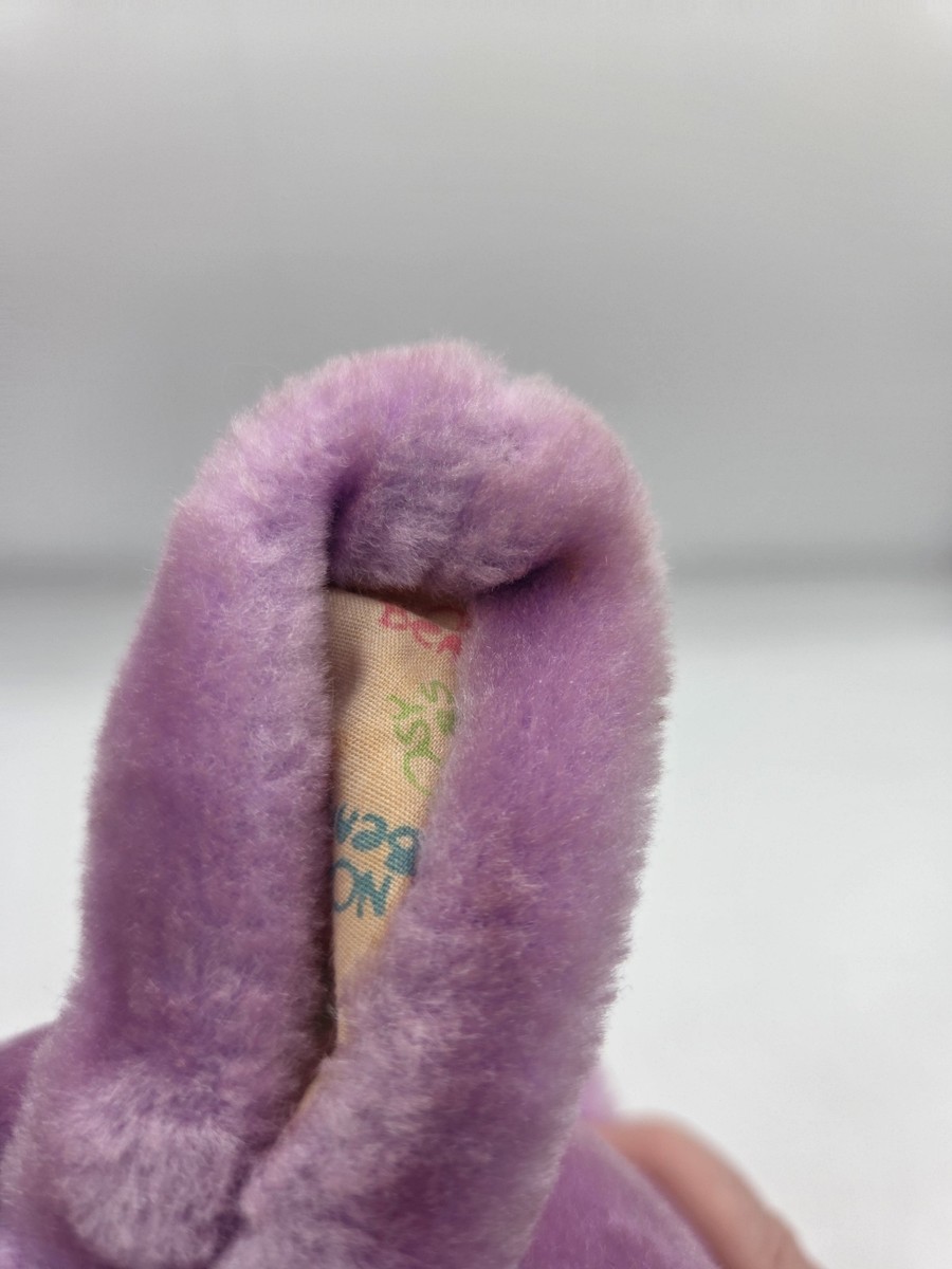 1989 Playskool Nosy Bunnies Purple Plush Easter Basket Tisket Bear