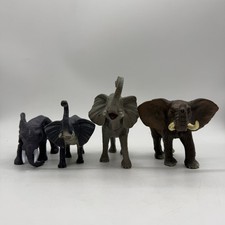 Unbranded Elephant Toy Figurines Kids Small Multi Safari Animal Plastic Lot 4pc