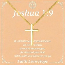 925 Sterling Silver Cross Necklace for Boys - Faith Cross Chain Necklaces for K