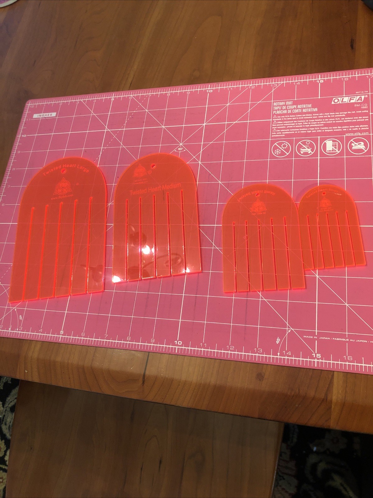 Twisted Hearts Quilting Templates Set Of 4 Sizes By Flip La K