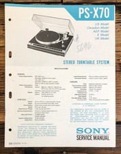 Sony PS-X70 Record Player / Turntable Service Manual Original