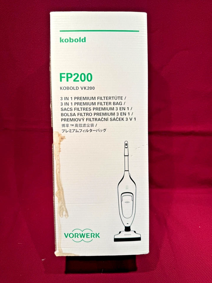 Original Vorwerk: 6 Premium Filtertüten FP200 für Kobold VK200 in OVP