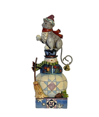Jim Shore Cat Snowman Winter's Whimsy Figurine 4017423 Heartland Creek 2009