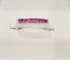 NWOT Natural Ruby Ring In Rhodium Over Sterli...