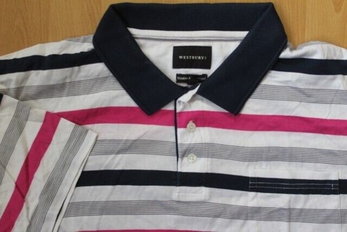 U3259 Westbury Double Mercerised Haut Polo 2XL Multicolore Rayé Très Bien - Photo 1/1