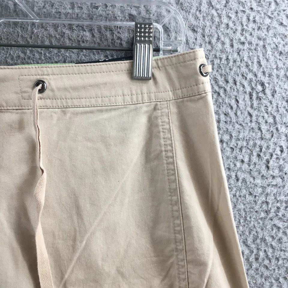 Pantalones cargo Izod para mujer 10 (actual 32X20) beige tiro alto capri corte recto nuevos Foto 4 de 4