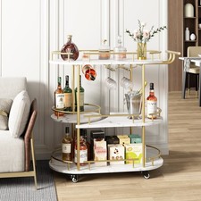Rotating Shelf Wine Bar Cart