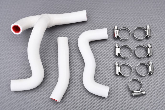 Kit tuyaux radiateur KTM SX 50 en silicone renforcé blanc pour une résistance thermique maximale