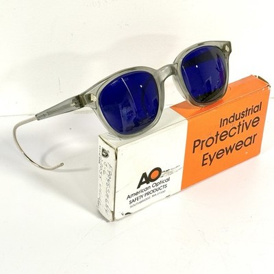 American Optical AO Industrial Safety Glasses Blue Lens Smoke Gray