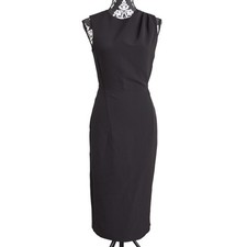 Women's Black Elegant MNG/Mango Sheath Sleeveless Midi Dress - Sz 4