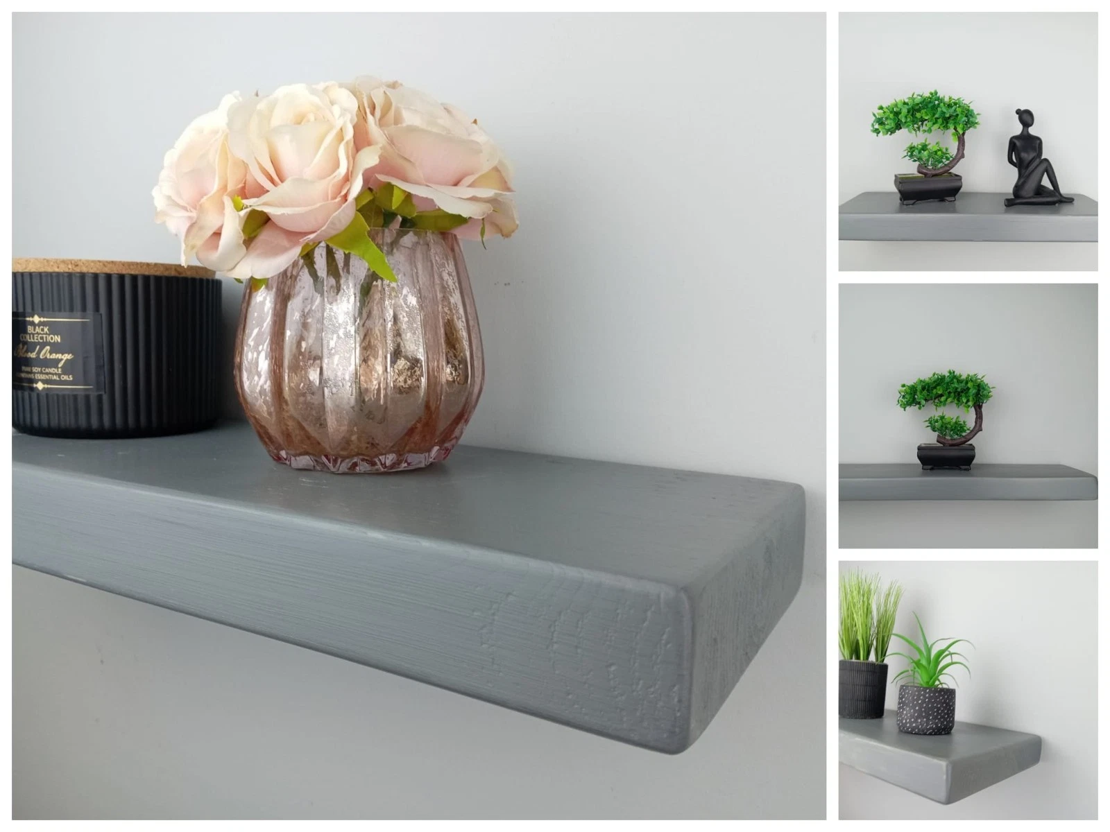 Handcrafted Chunky Solid Wood Floating Shelf 6"7"9"Deep Invisible Supports MG
Opens in a new window