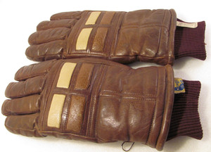 Kombi Winter Gloves Mens XL Brown Vtg 80s 90s Snow Ski Leather Outdoor Puffy