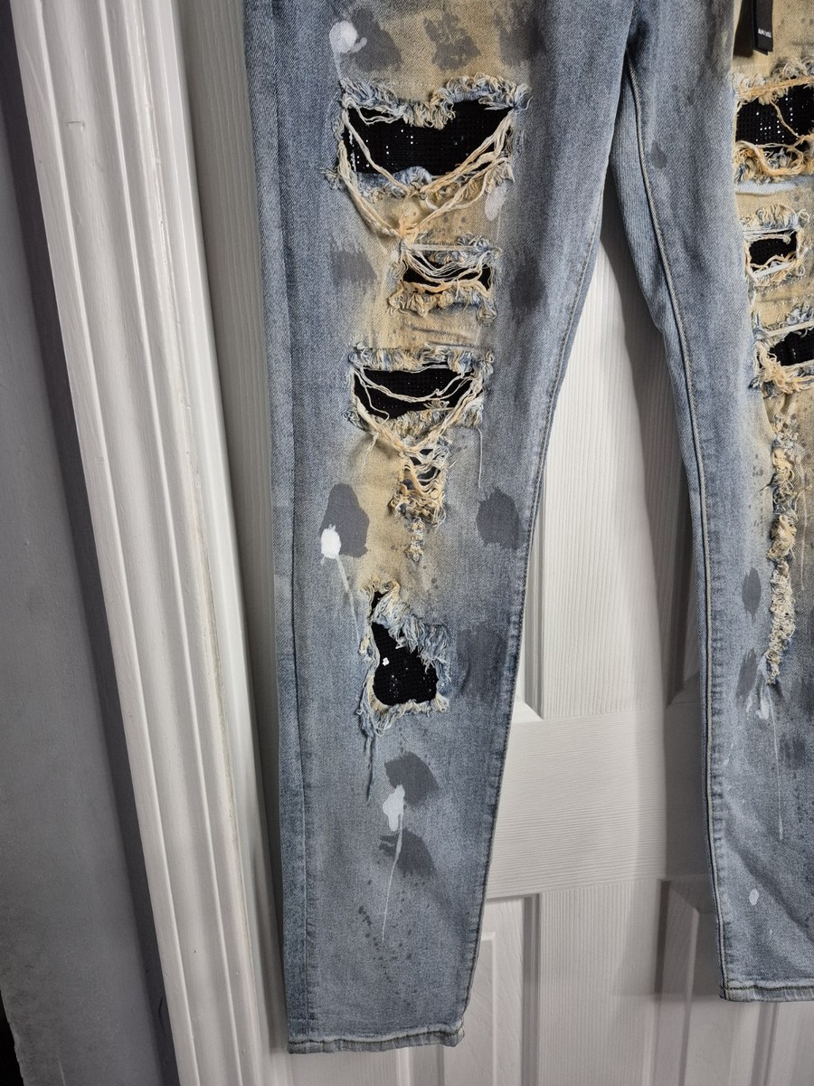 Jean Homme Amiri édition Limitée Avec Diamants - Taille 34, Skinny, Bleu, Neuf Avec étiquettes