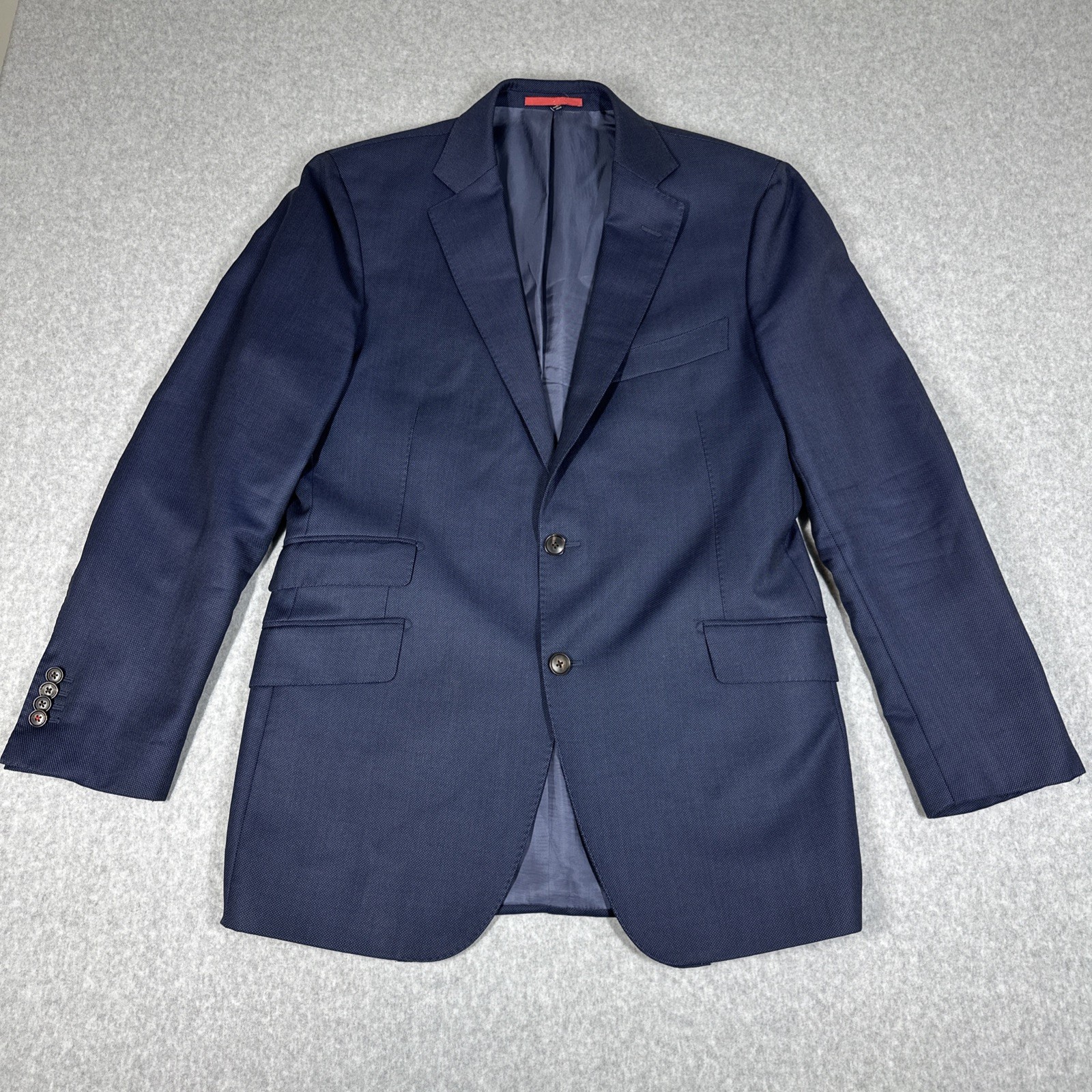 SUITSUPPLY Sienna Wool 42R Vitale Barberis Canonico Navy Birdseye Pattern Blazer