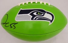 Frank Clark Autographed Signed Green Seattle Seahawks Logo Football MCS Holo
