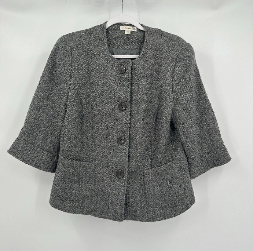 Coldwater Creek Womens Wool Blend Jacket Size 14 Minimalist Career Layer