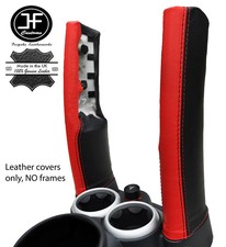 Schwarz & Rot Leder 2X Unten Rohr Bez�ge F�r BMW Mini Cooper S R50 R53