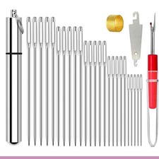 34Pcs Large Eye Embroidery Needles Kit Cross Stitch Needles Hand Sewing Needle 