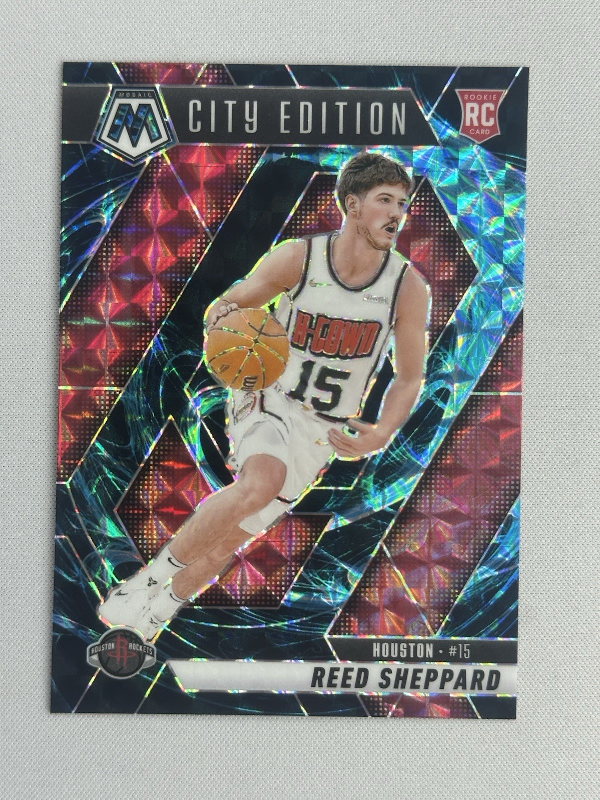 2024-25 Panini Mosaic - City Edition Reed Sheppard #276 Genesis Mosaic Prizm RC