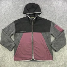 NEW Smartwool Hudson Trail Fleece Jacket Mens Large Charcoal Eggplant Full Zip