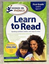 Hooked on Phonics Learn to Read First Grade: Level 2 Ages 6-7 SEALED Boxed Set