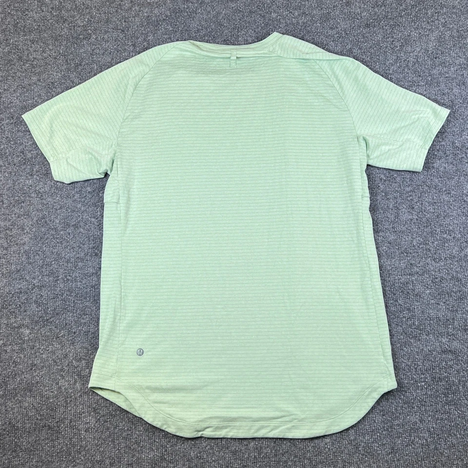 Camisa Lululemon Metal Vent Tech Para Hombres L Verde Claro Rayas Gimnasio Elastizado Entrenamiento Foto 2 de 4