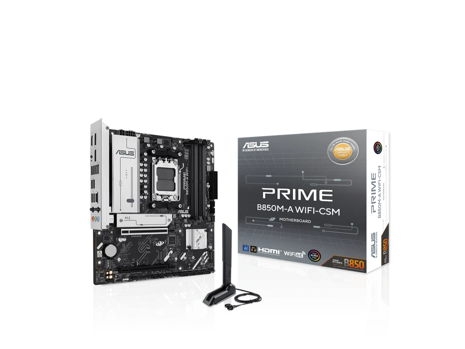ASUS PRIME B850M-A WIFI-CSM AMD AM5 B850 mATX motherboard, DDR5, PCIe 5.0 Ready, - Image 3 of 4