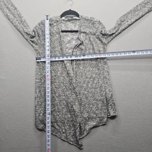 Volcom Women Size Large Size 10 Gray White Marled Open Front Cardigan - Image 4 of 4