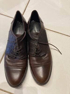 SALAMANDER LEATHER LACE UP BROWN UNISEX  BROWN SHOES SIZE 40