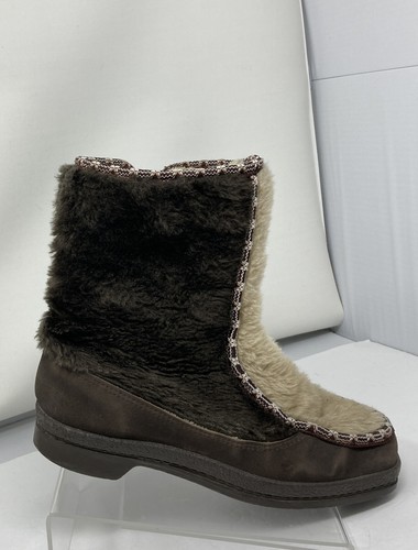 Vintage 60s/70s Snowland Cold Weather Faux Fur Winter Boots Size 7 Vegan - Afbeelding 1 van 10