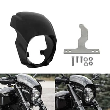 Black Headlight Fairing Cover Mask Fit For Harley Softail Breakout FXBR 2018-23