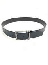 Men's Belt Black Brown 32 Leather Reversible Dress Casual Silver Buckle Men