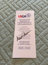 Brochure Mark O'Meara dédicacée signée USGA règles et conditions locales